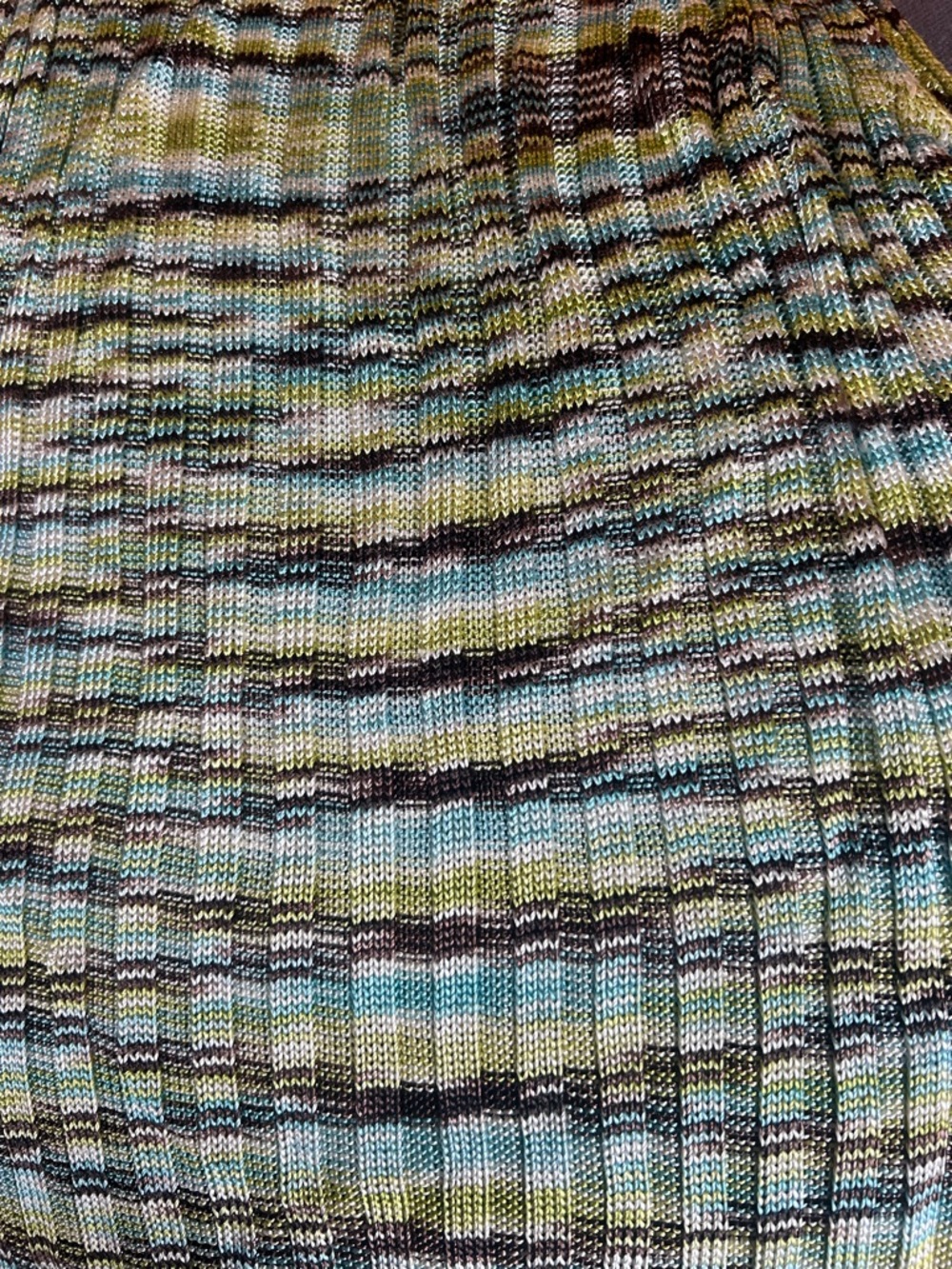 Missoni Sleeveless Ribbed Mock Neck Tank in , Blue, Green, White, Brown - Picture 4 of 4